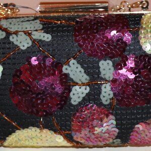 INC International Concepts Evie Floral Mini Clutch Black Multi